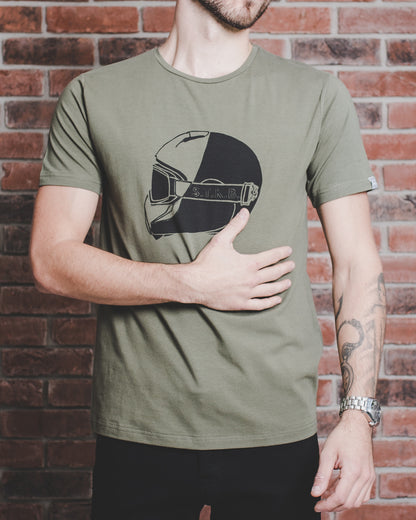 WANT Men's Helmet Print Organic T-Shirt